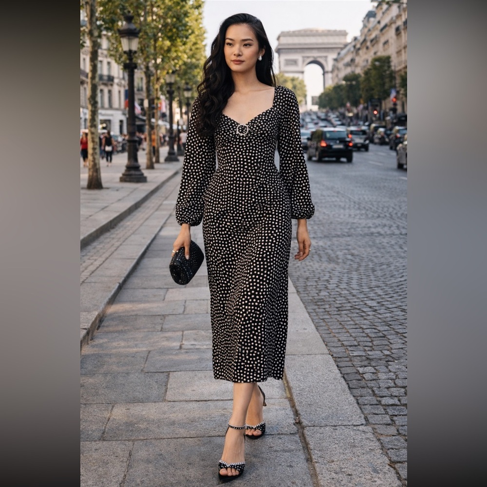 🎉SUPER RARE🎉 100% Silk RIXO Anthropologie NWT Ivy Silk Sweetheart Midi Dress 10.